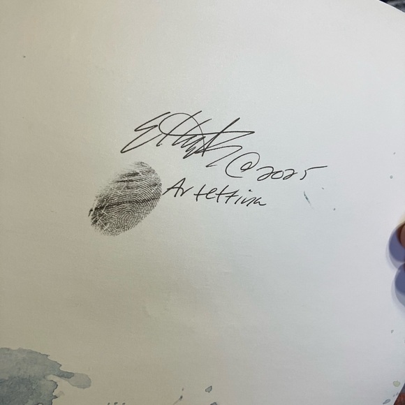 Original Chrysanthemum floral watercolor handmade home decor artwork Artettina - Picture 7 of 8